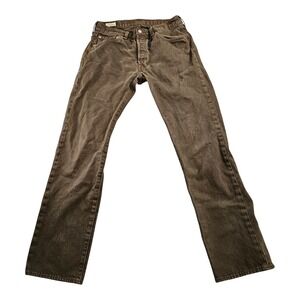 Levi's 501 Jeans Mens 32x32 Brown Premium Denim Comfort Straight Leg Button Fly